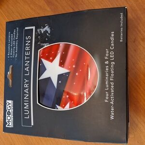 Stars Stripes Luminary Candle Holders Indoor Outdoor USA flameless LED Patriotic